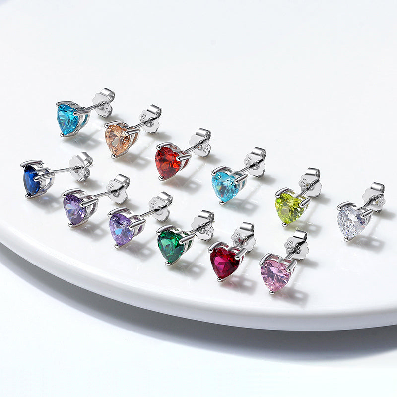 Single Stone Heart-Shaped Stud – Simple Elegance
