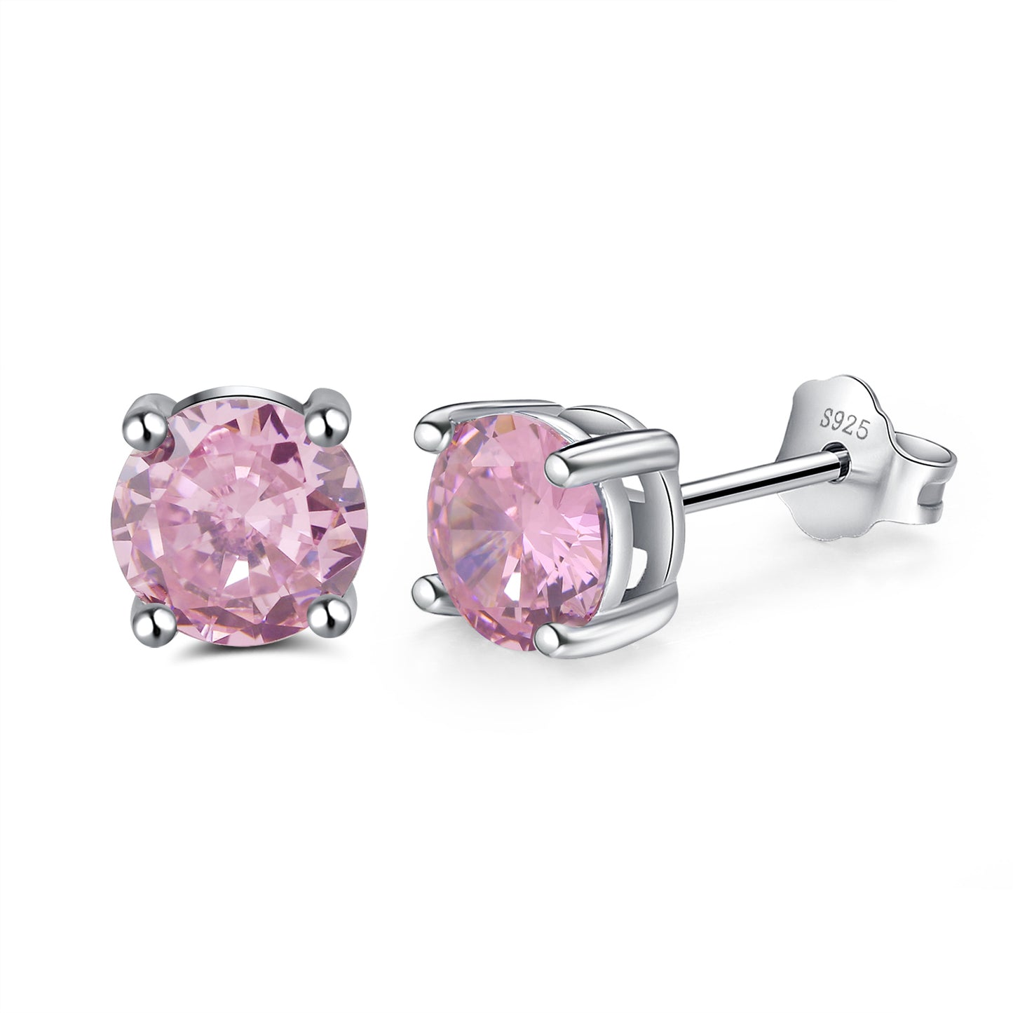 Pink Round Stud Earrings