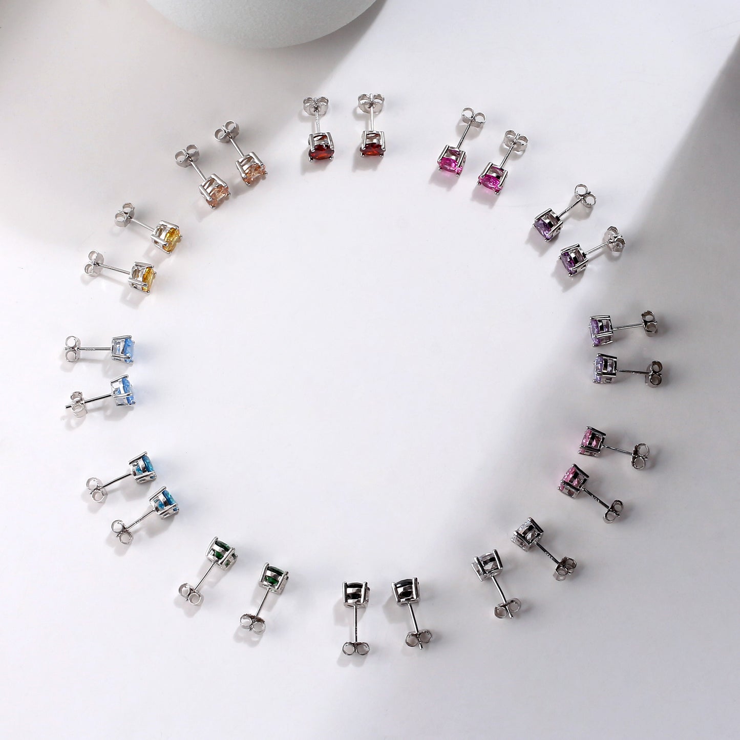 Purple Round Stud Earrings