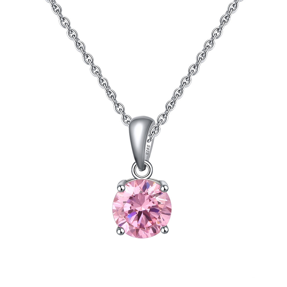 Pink Round Pendant Necklace