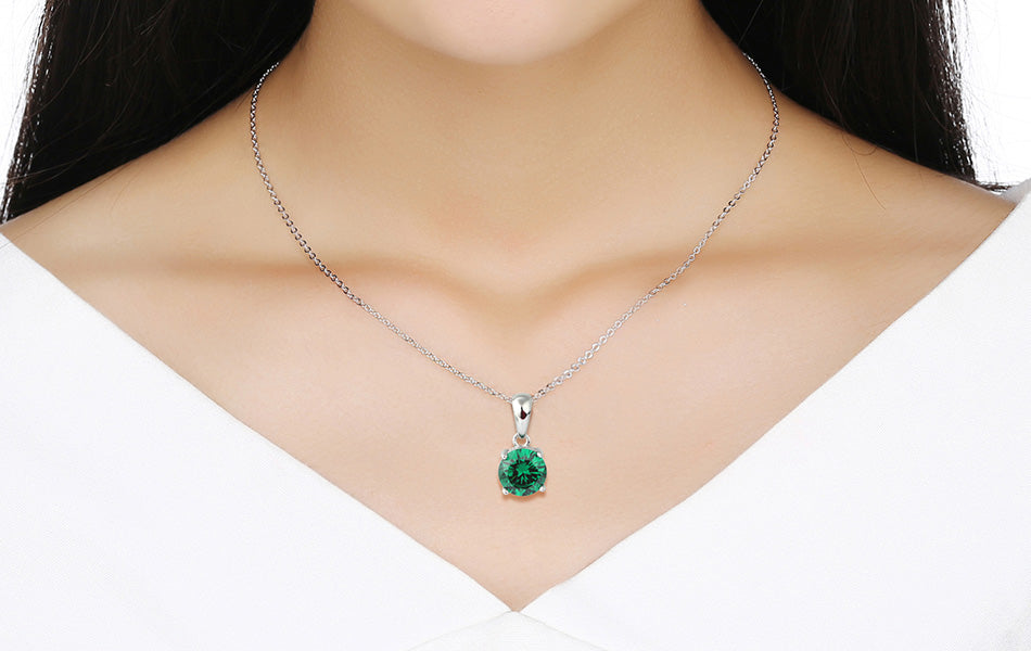 Blue Round Pendant Necklace