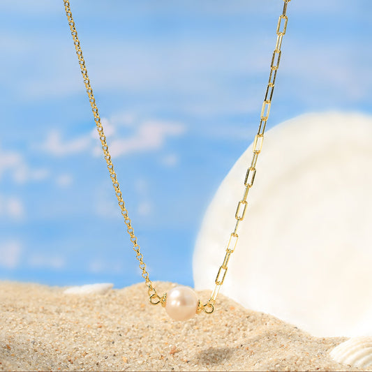 Asymmetric Pearl Necklace