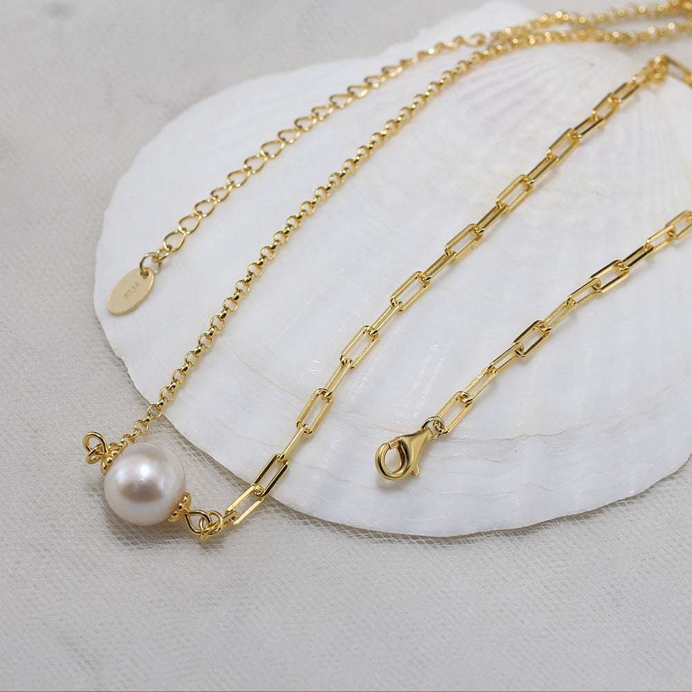 Asymmetric Pearl Necklace